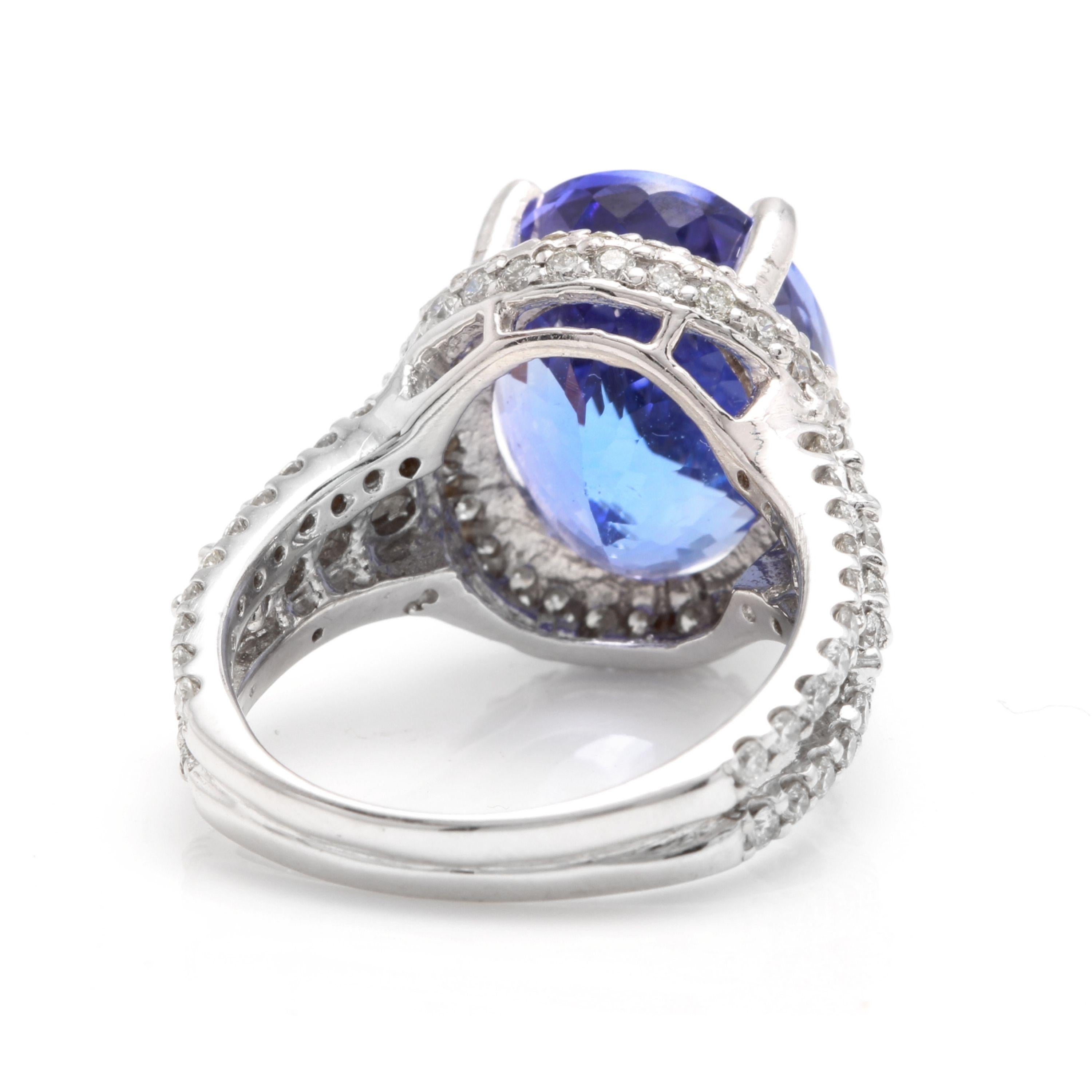 13,00 quilates natural muy bonito aspecto tanzanita y diamante 14 quilates blanco sólido en Nuevo estado para la venta en Los Angeles, CA