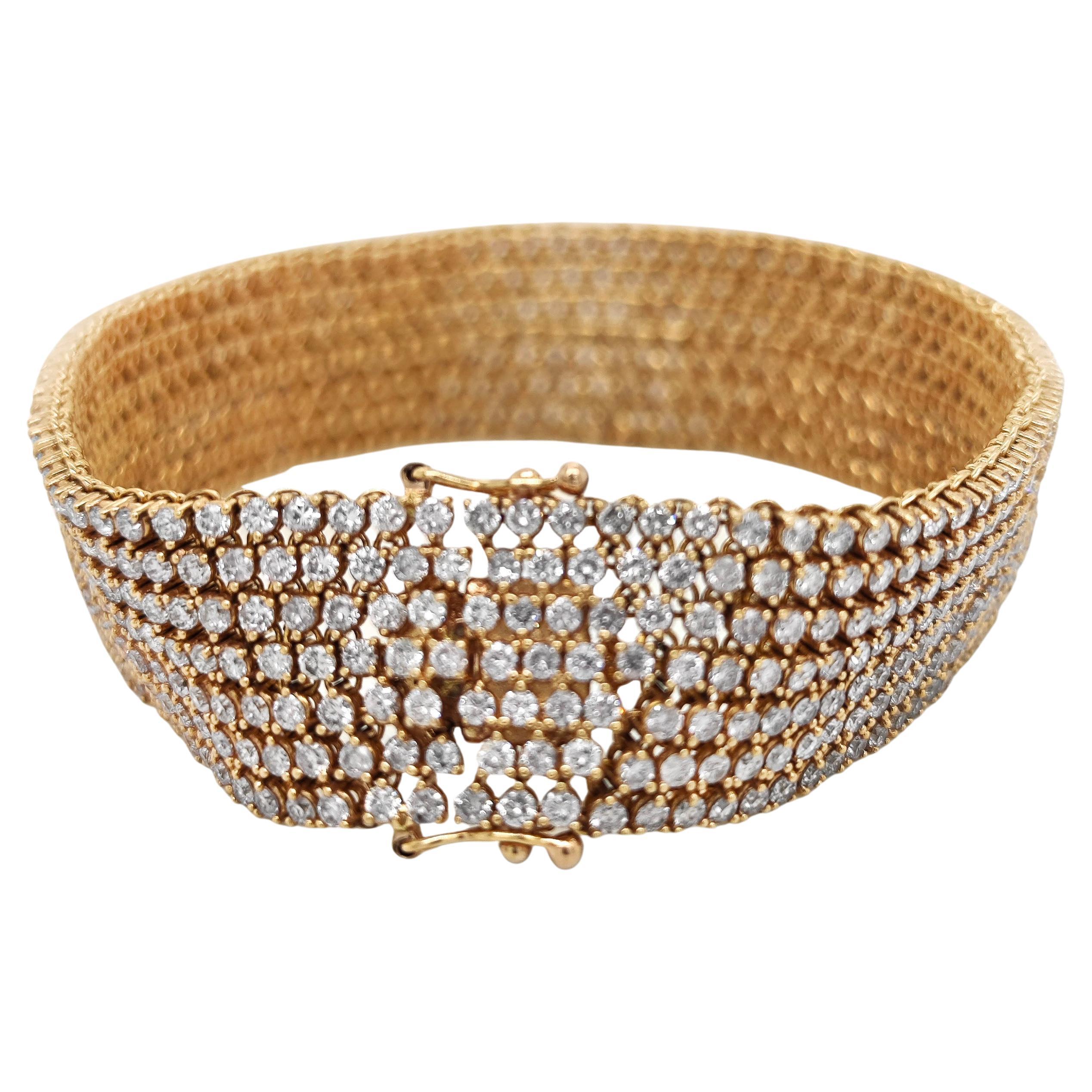 Armband aus Roségold mit 13,00 Karat weißen Diamanten