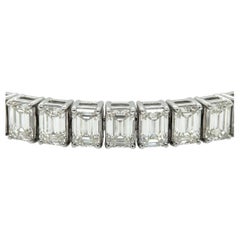 13.00ct Emerald Cut Diamond Bracelet in 14K White Gold