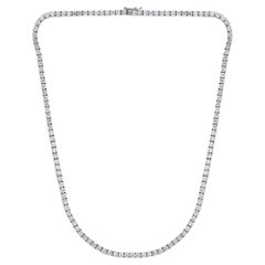 13.01 Carat Diamond Tennis Necklace in 14K White Gold