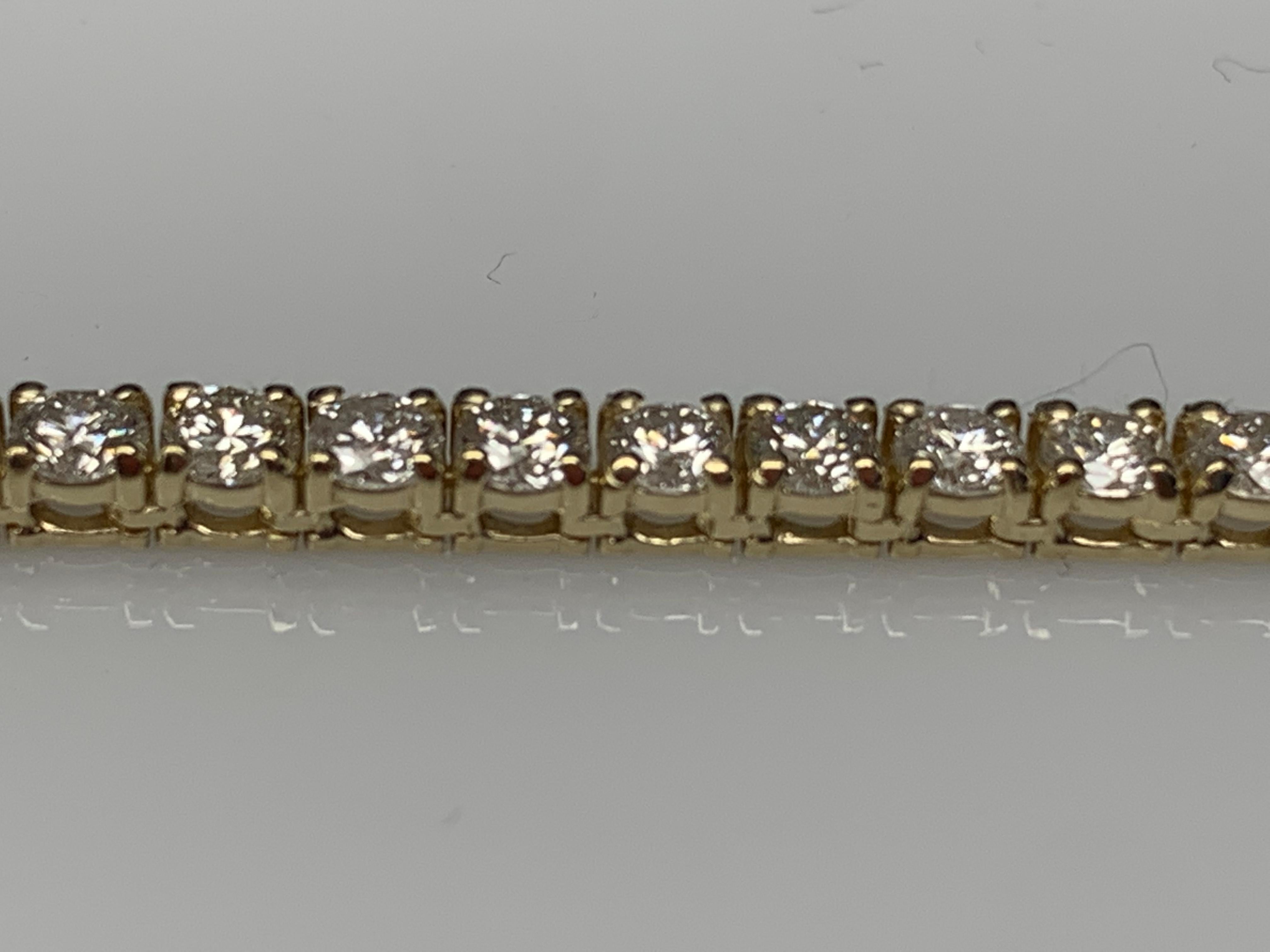 13,01 Karat Diamant-Tennis-Halskette aus 14K Gelbgold im Angebot 4