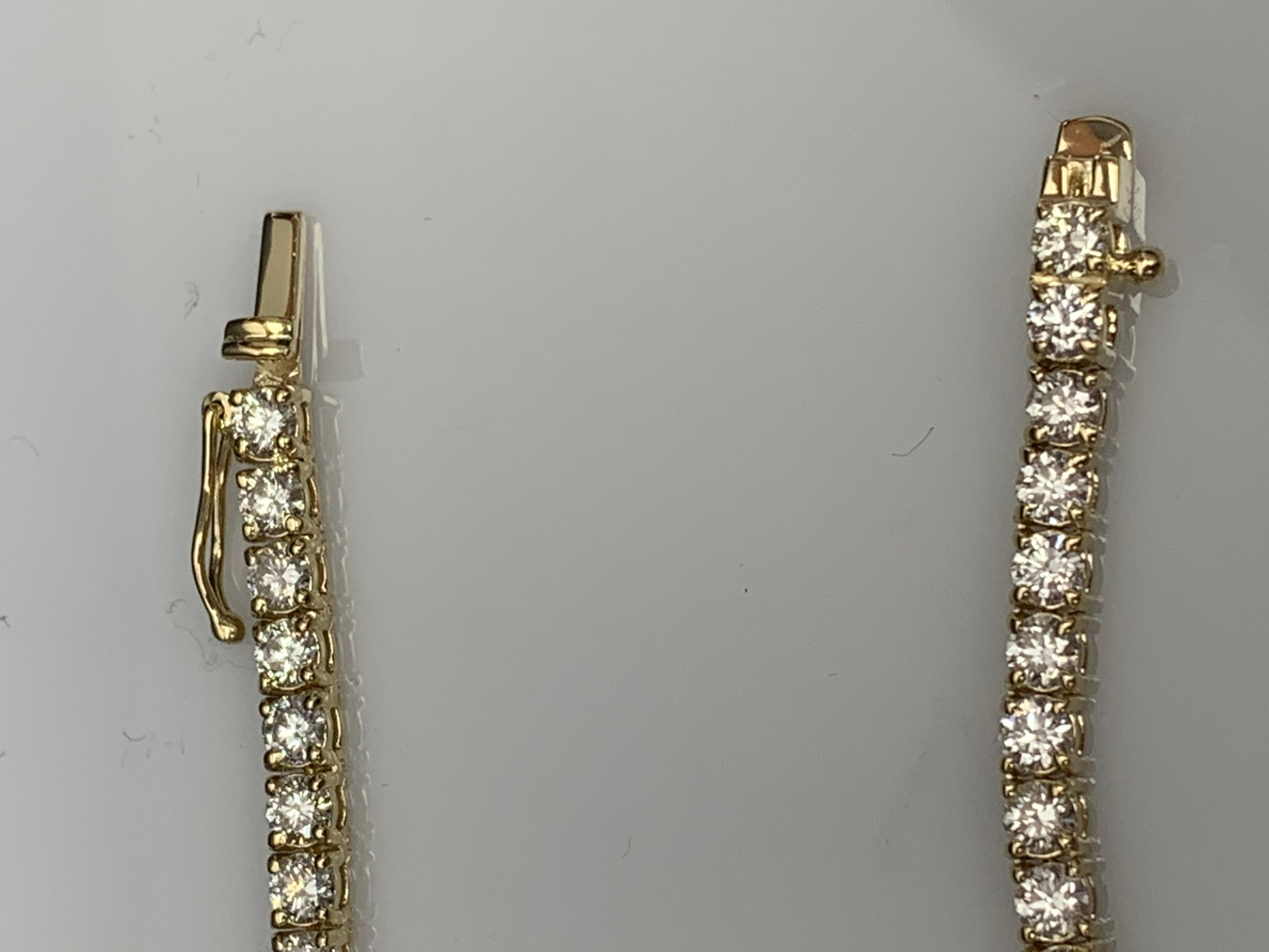 13,01 Karat Diamant-Tennis-Halskette aus 14K Gelbgold im Angebot 5