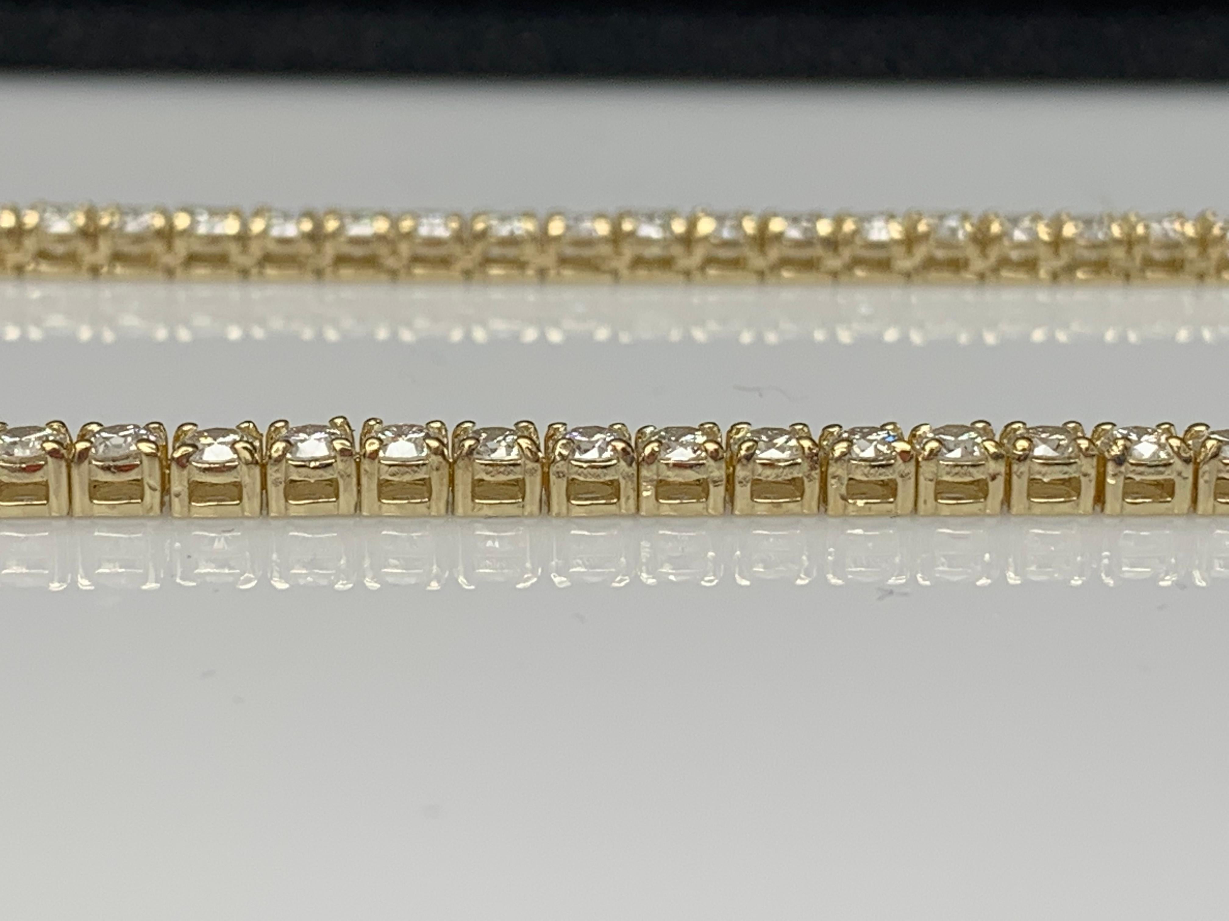 13.01 Carat Diamond Tennis Necklace in 14K Yellow Gold For Sale 6
