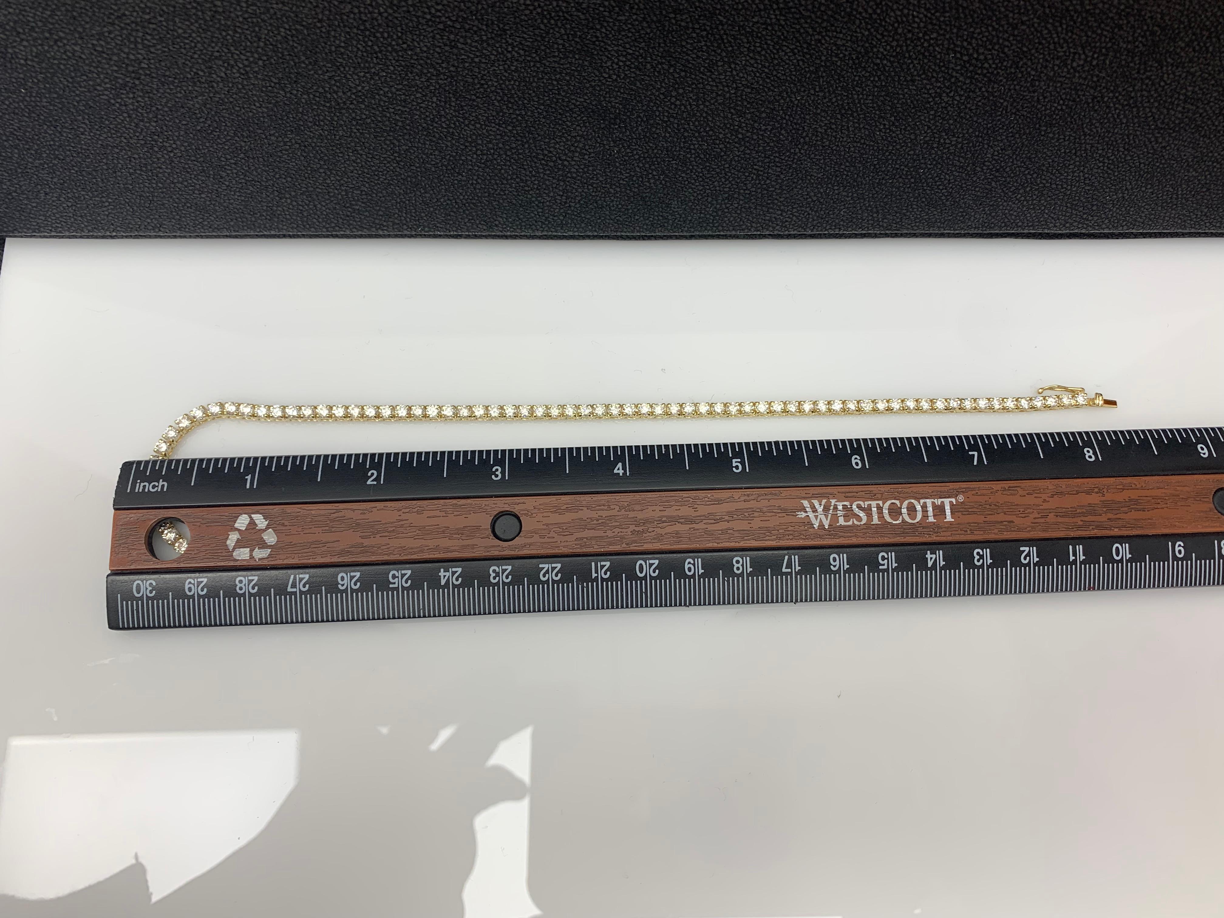13,01 Karat Diamant-Tennis-Halskette aus 14K Gelbgold im Angebot 7