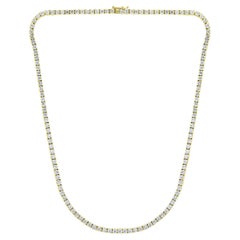 Collier tennis en or jaune 14 carats avec diamants de 13,01 carats