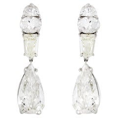 Boucles d'oreilles pendantes en diamant multi-taille de 13,02 carats