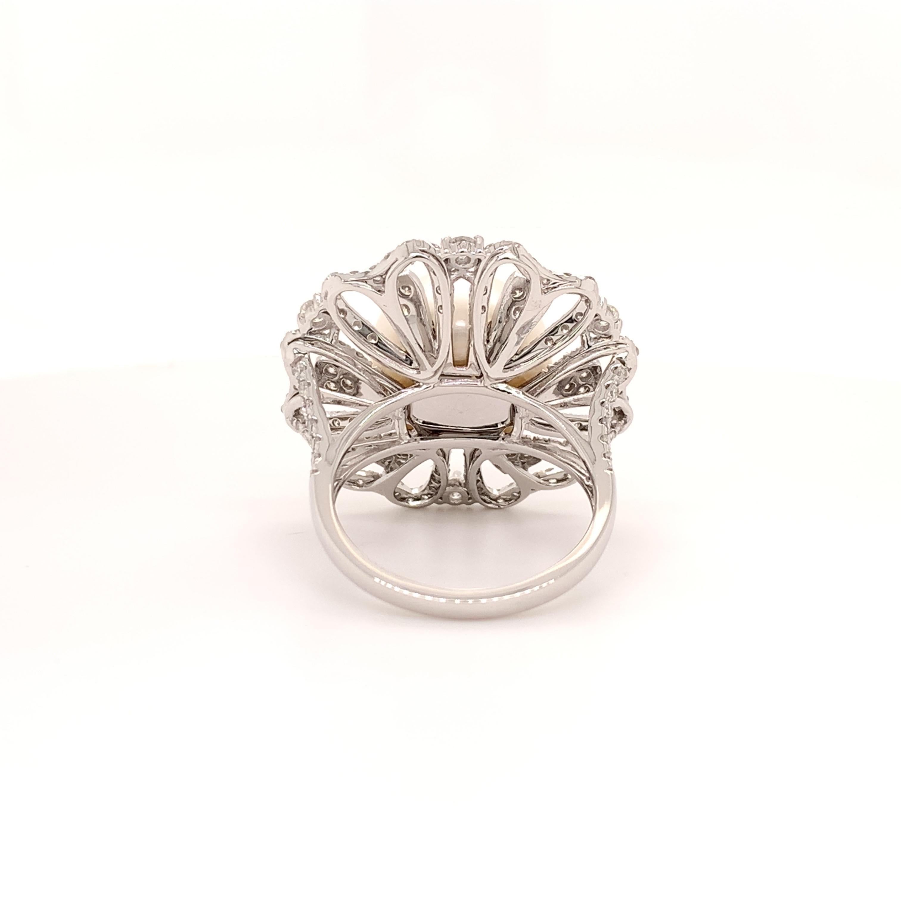 13,02MM Ring mit Südseeperlen (Rundschliff)