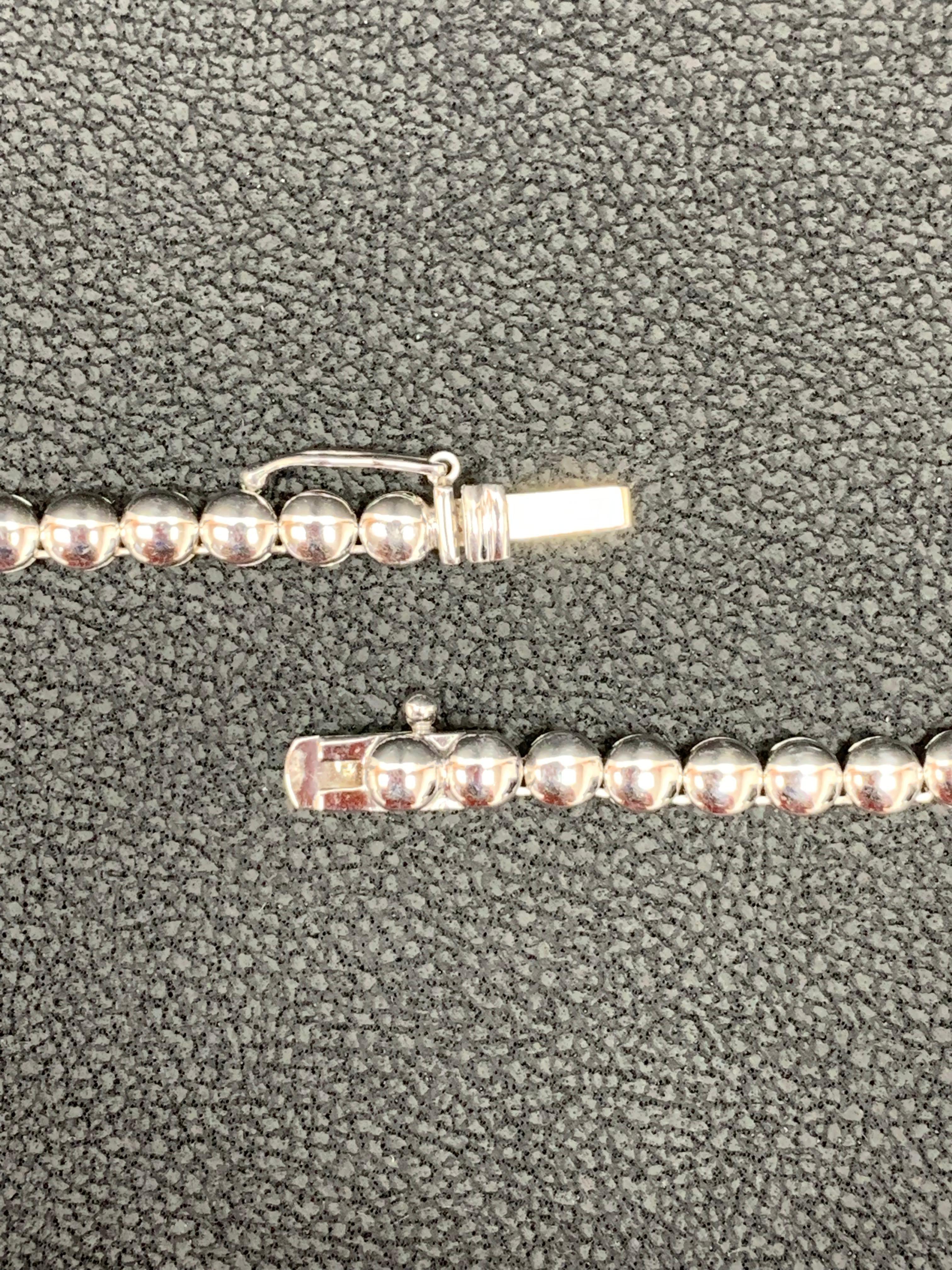 Moderno Collana graduata con diamanti tondi e brillanti da 13,03 carati in oro bianco 14K in vendita