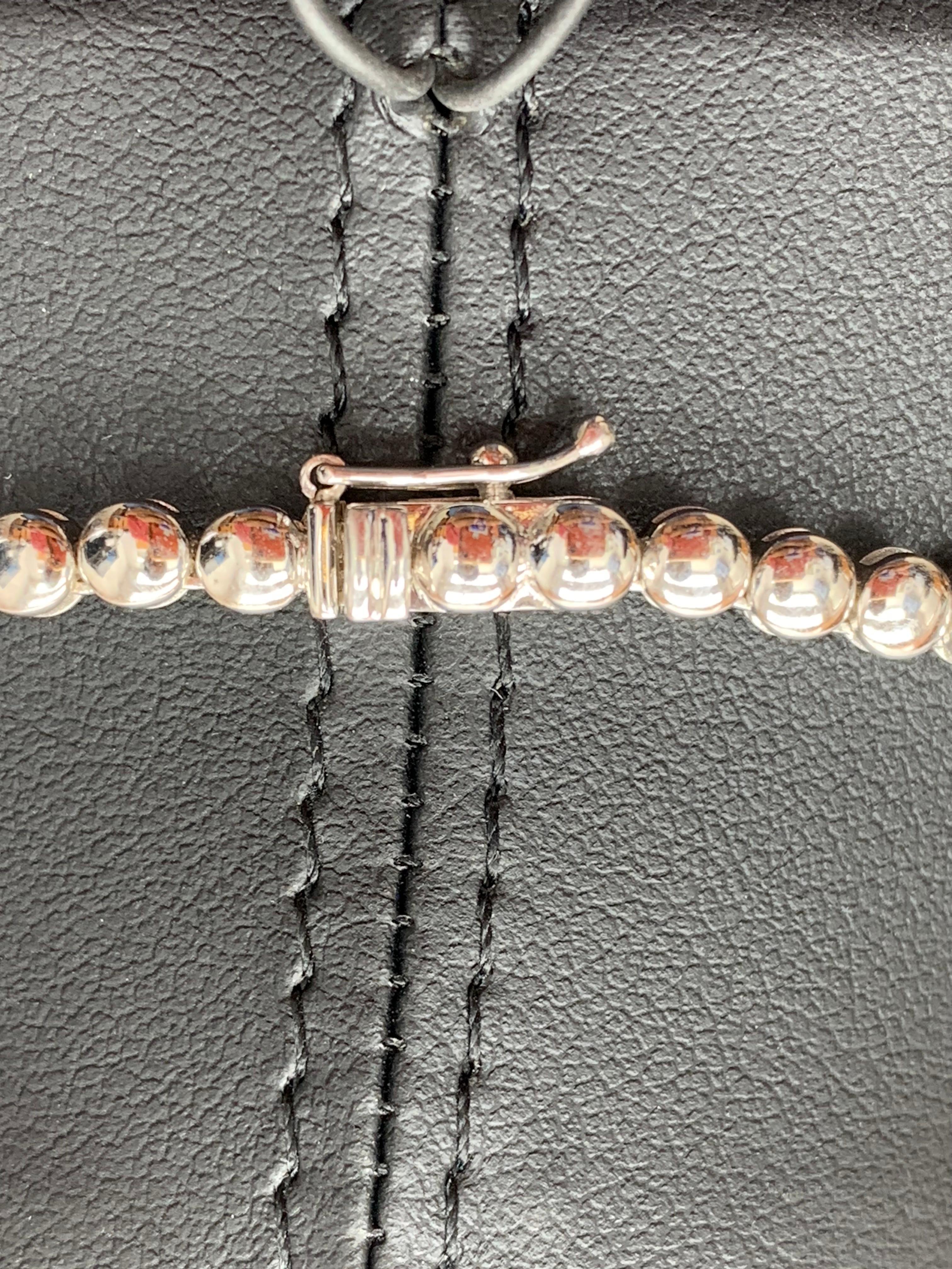 Collana graduata con diamanti tondi e brillanti da 13,03 carati in oro bianco 14K in vendita 2