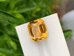 13.05 Carat Natural Loose Yellow Citrine Cushion Shape Gem For Jewellery
