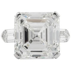13.07 Carat GIA Square Cut Emerald Diamond Ring