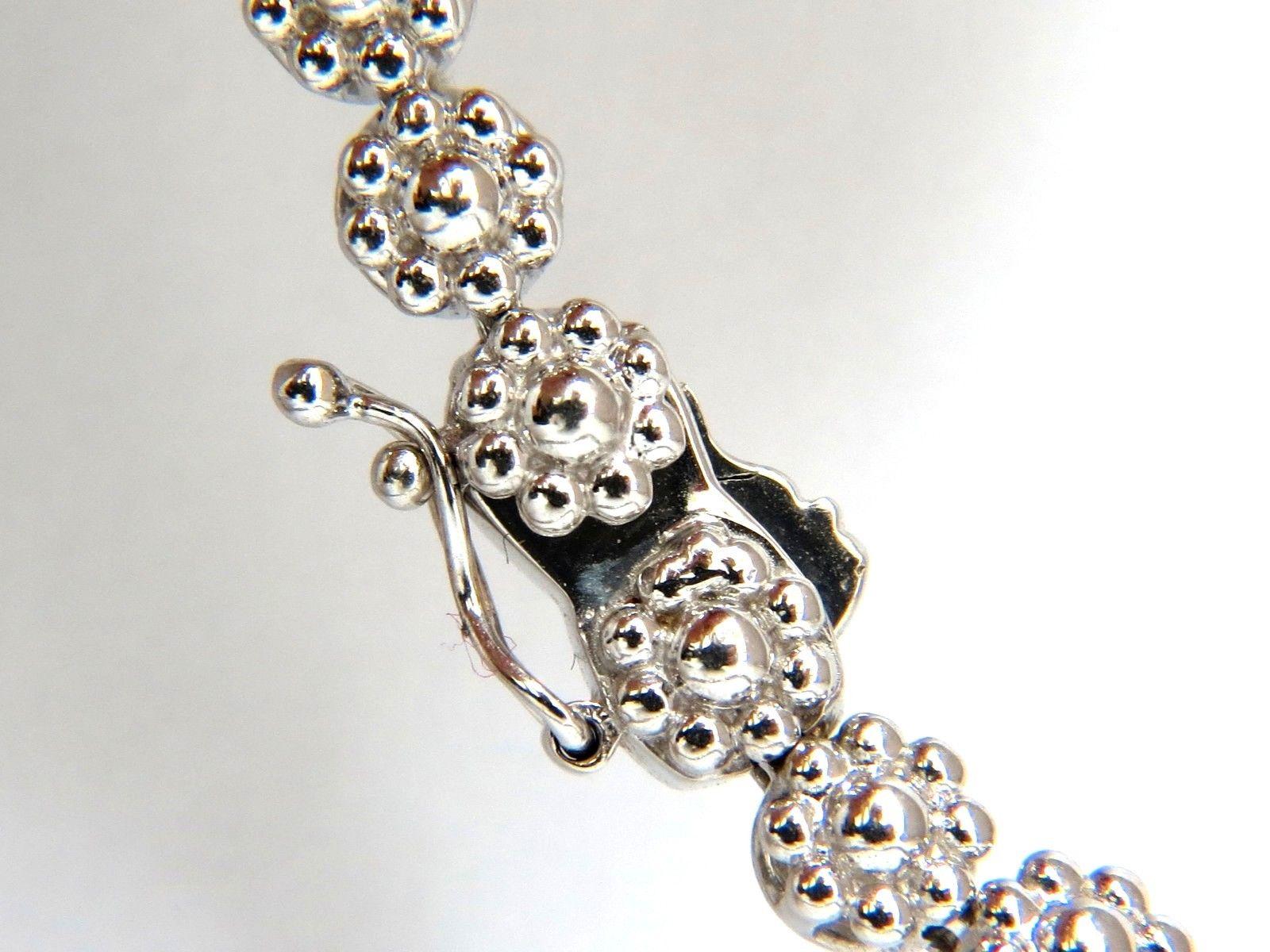 13.08 Carat Natural Diamonds Bracelet and Necklace Cluster Halo Matching Set 5