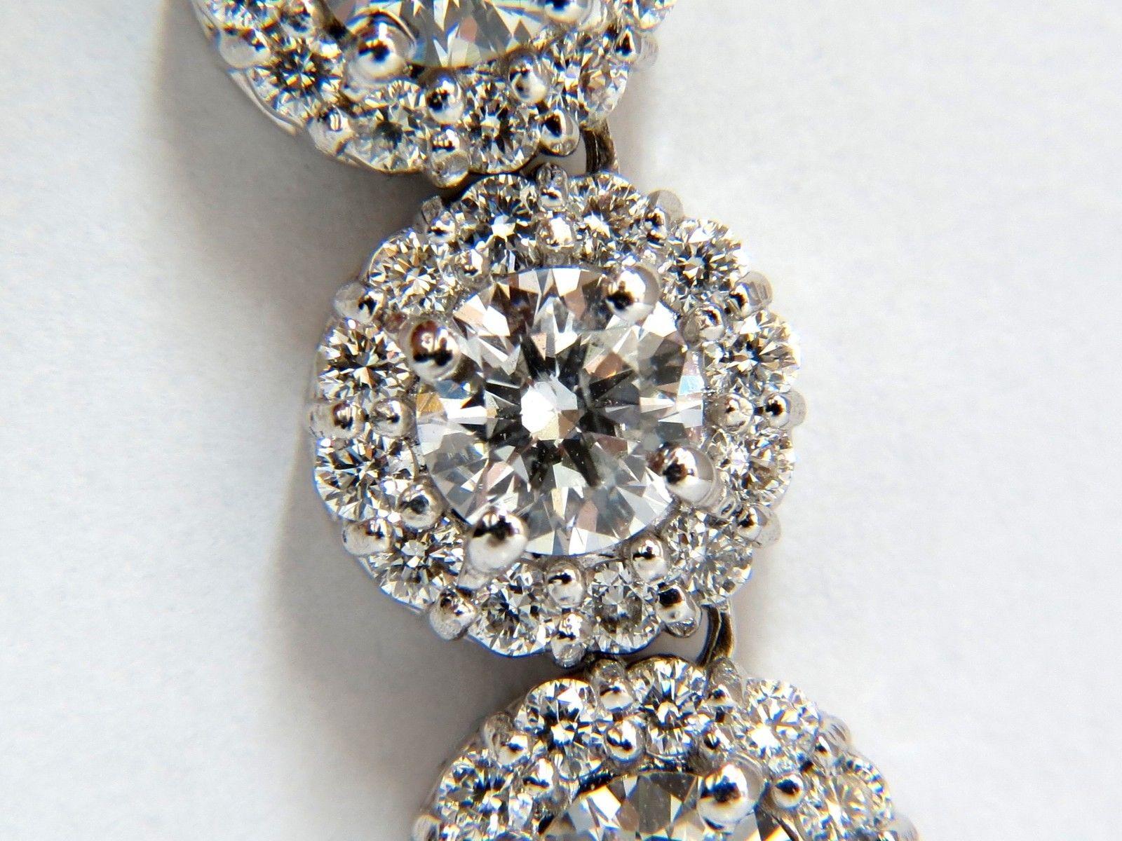 13.08 Carat Natural Diamonds Bracelet and Necklace Cluster Halo Matching Set 7