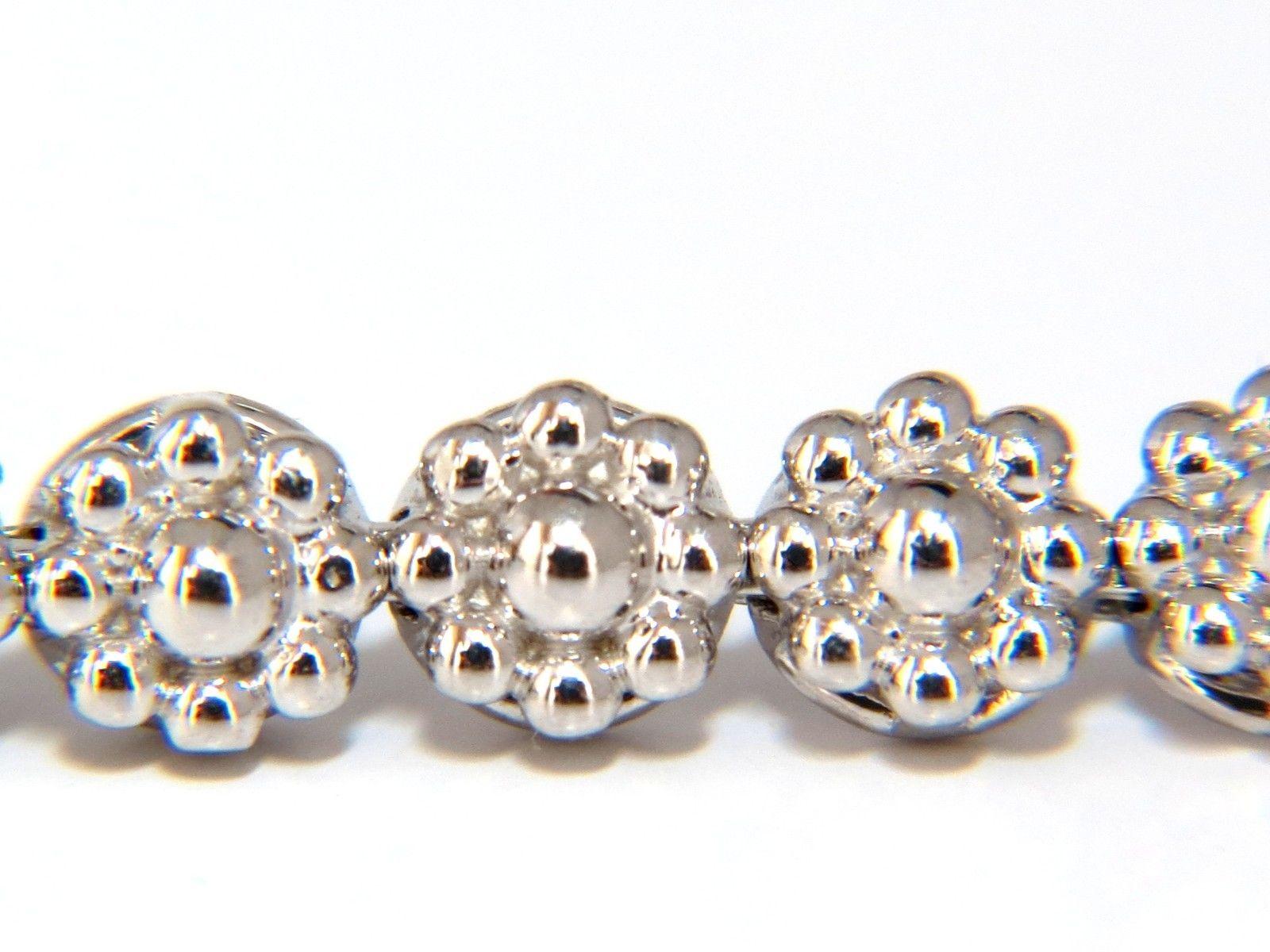 13.08 Carat Natural Diamonds Bracelet and Necklace Cluster Halo Matching Set 1