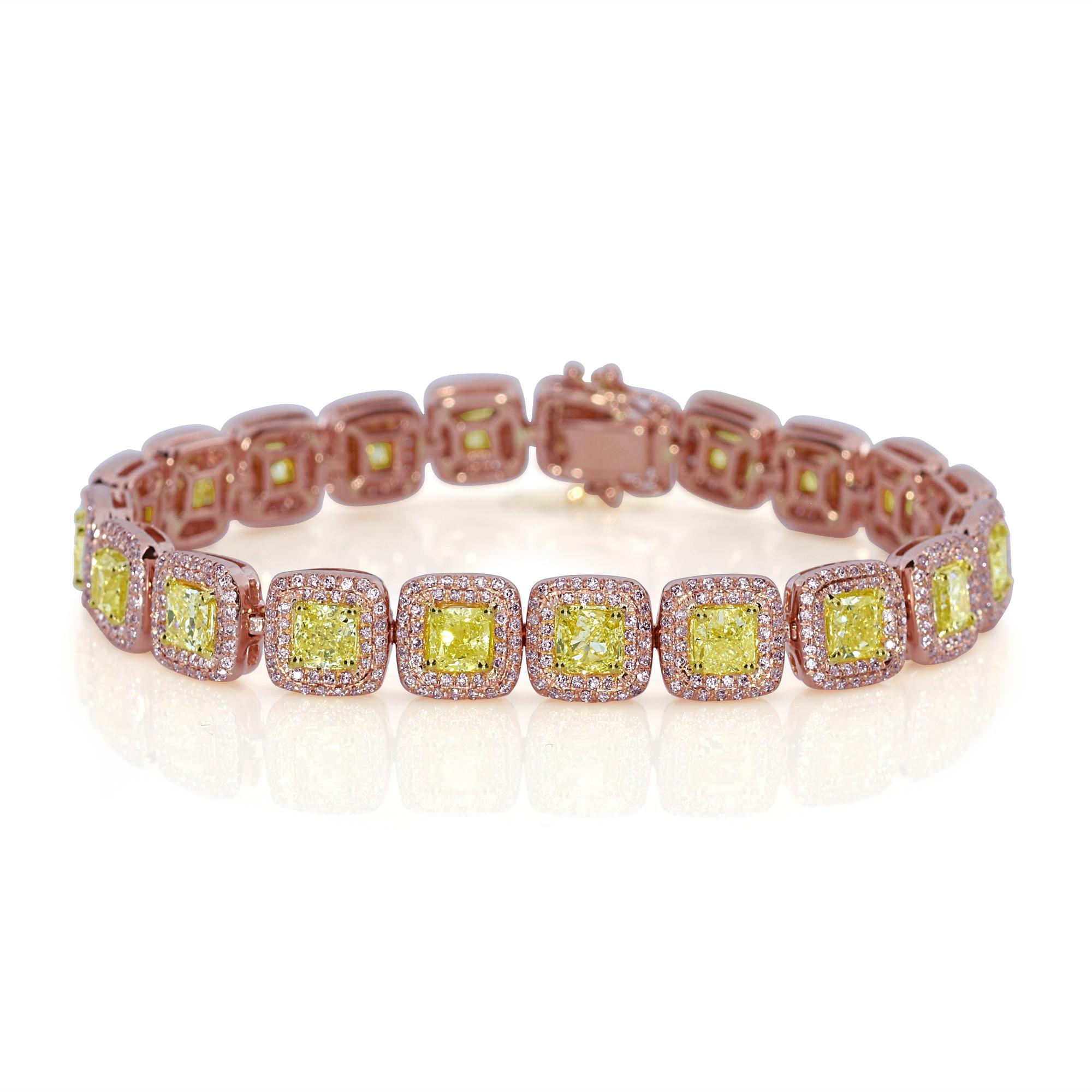 820 Yellow Diamonds: 33.50 Carats
Metal: 18K Rose Gold, 00.00 Grams
