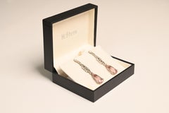 Morganite and Diamond Earrings. 13ct Pear Shape Pink Morganite Drop Earrings