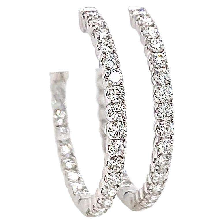 4 carat diamond hoop earrings Clearance