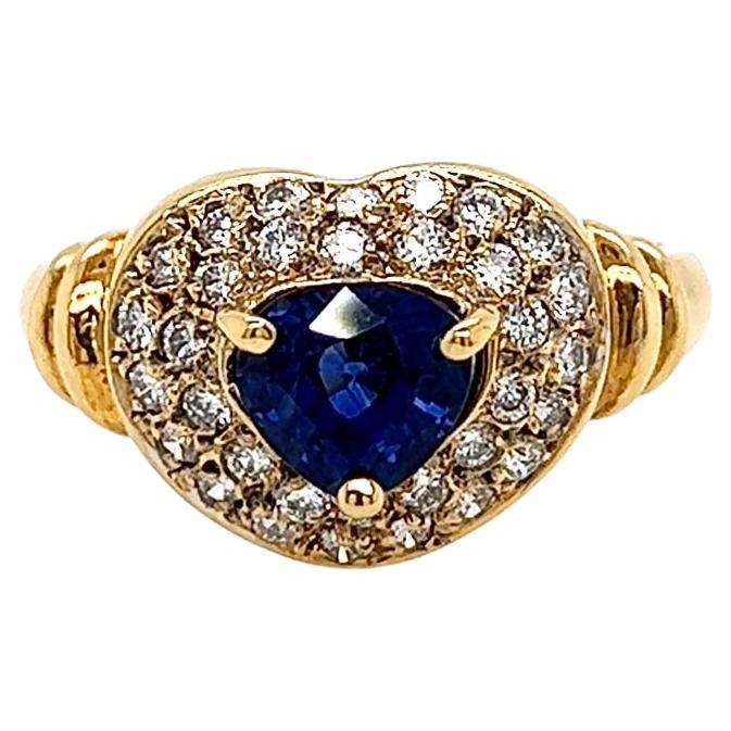 2.10 Total Carat Sapphire Diamond Ladies Ring For Sale