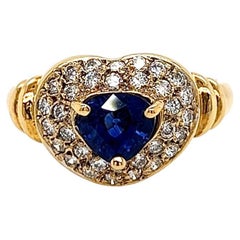 2.10 Total Carat Sapphire Diamond Ladies Ring