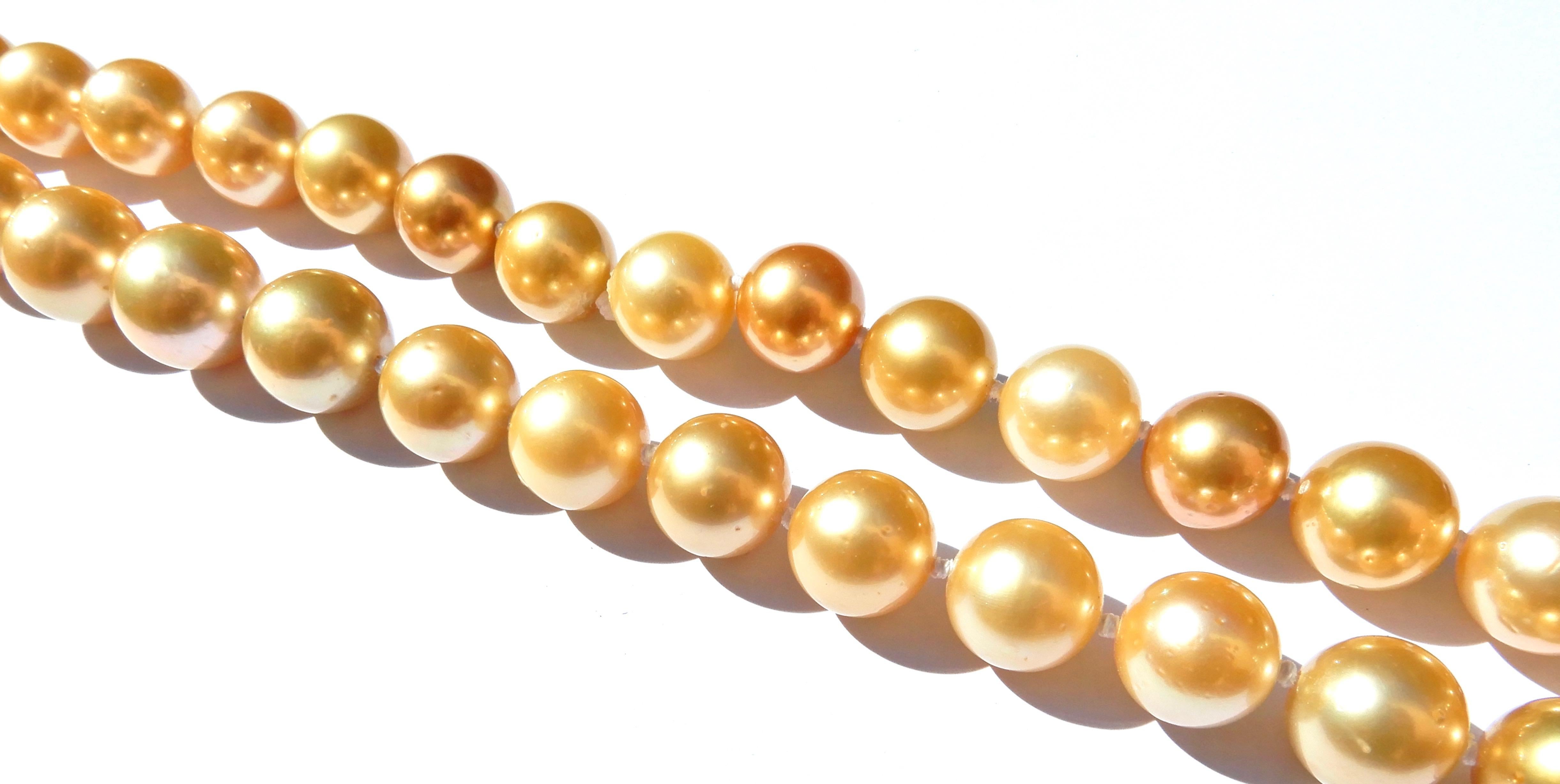 Bead 130 CM Golden South Sea Pearl Rope Necklace