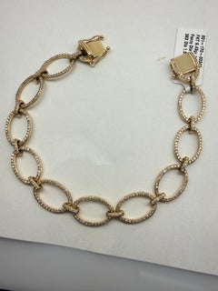 1.30ct Diamond link bracelet 14KT yellow gold