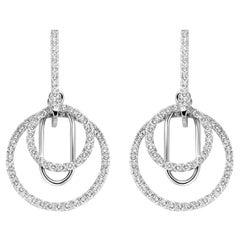 1,30Ct Diamond VS-F Quality 18K White Gold Contemporary Dangle Earrings