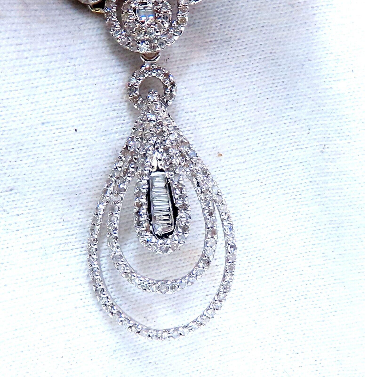 Taglio baguette 1.30ct Diamanti Baguette Naturali Collana Iconic Pear Loop 14kt Madre della Sposa in vendita