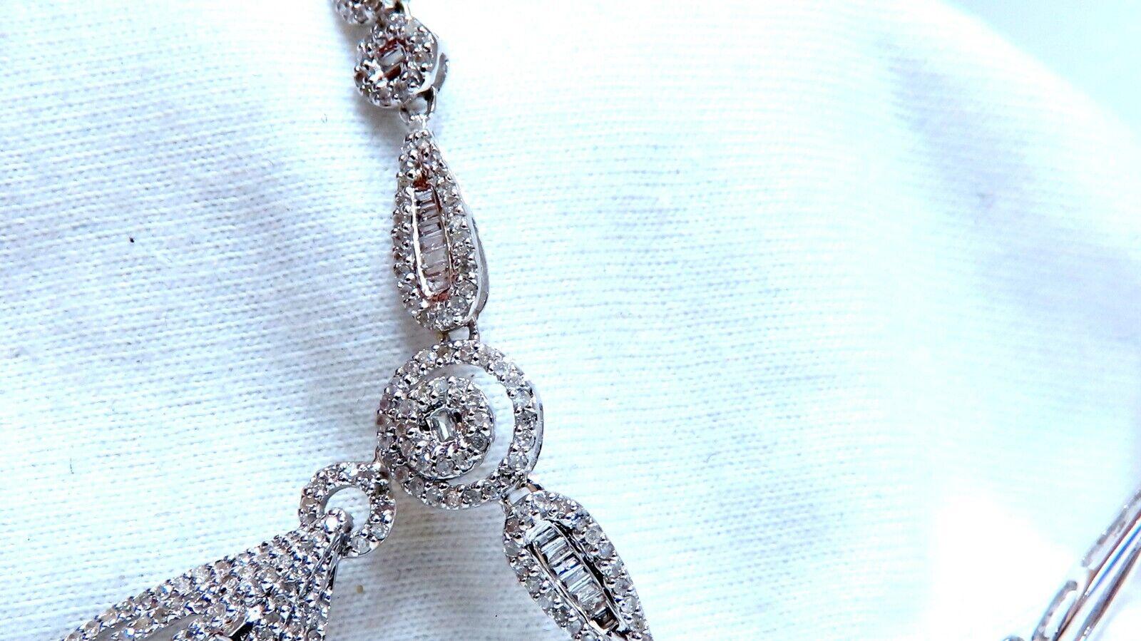 da uomo o donna 1.30ct Diamanti Baguette Naturali Collana Iconic Pear Loop 14kt Madre della Sposa in vendita