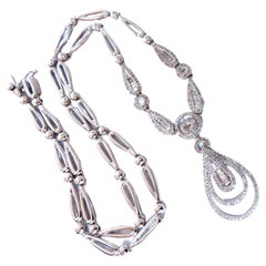 1,30 Karat natürliche Baguette-Diamanten ikonische Birnenschliff-Halskette 14kt Brautschliff