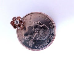1.30ct. natural round diamond cluster earrings 14 karat Fancy Browns*