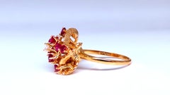 1.30ct Natural Ruby Diamond Cluster Ring Vintage Revisit 14kt 12431*