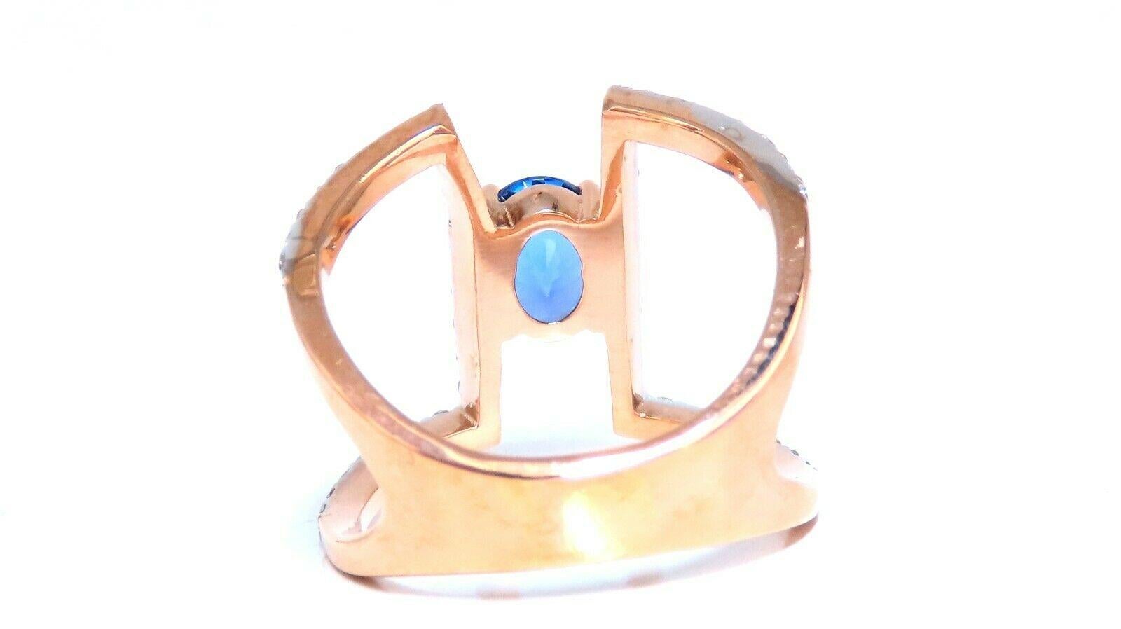 1,30 Karat natürlicher Tansanit Diamant Ring Breite Schulter Mod (Ovalschliff) im Angebot