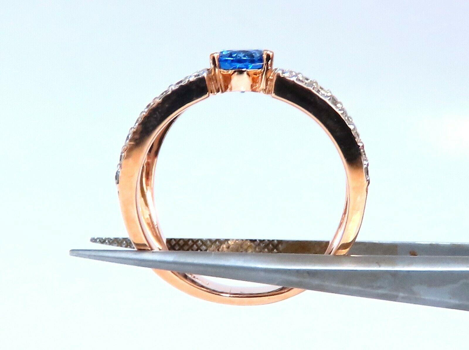 1,30 Karat natürlicher Tansanit Diamant Ring Breite Schulter Mod im Zustand „Neu“ im Angebot in New York, NY