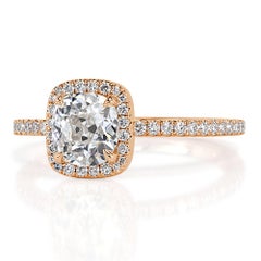 1.30ct Old Mine Cut Diamond Engagement Ring