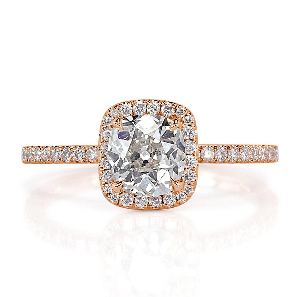 1.30ct Old Mine Cut Diamond Engagement Ring For Sale