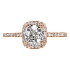 1.30ct Old Mine Cut Diamond Engagement Ring