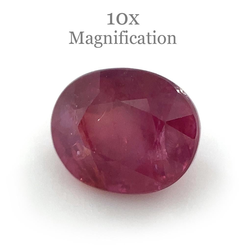 Women's or Men's 1.30ct Oval Red Ruby Unheated For Sale