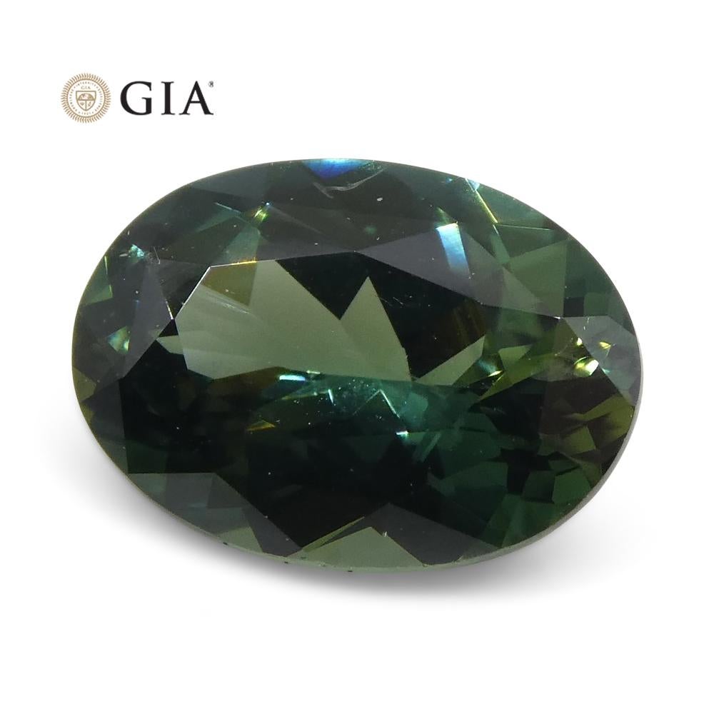 1.30ct Oval Teal Green Sapphire GIA Certified Australian For Sale 5