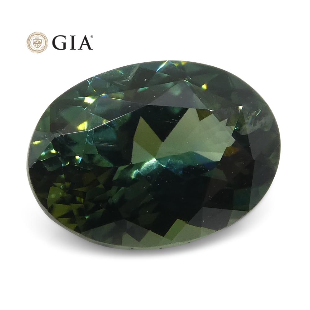 1.30ct Oval Teal Green Sapphire GIA Certified Australian For Sale 6