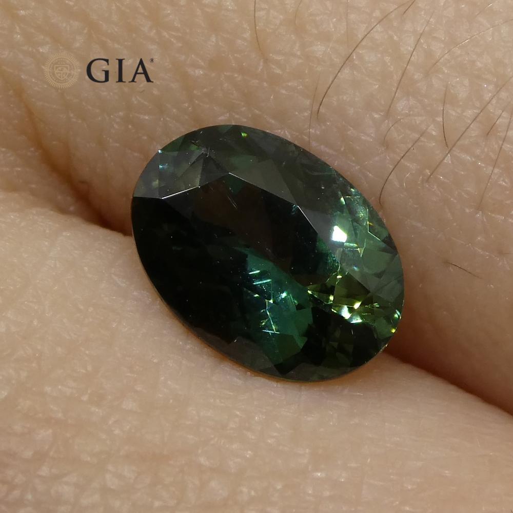 1.30ct Oval Teal Green Sapphire GIA Certified Australian For Sale 2