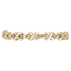 1,30 Karat 14K zweifarbiges X-Diamant-Armband XO Tennisarmband Goldarmband