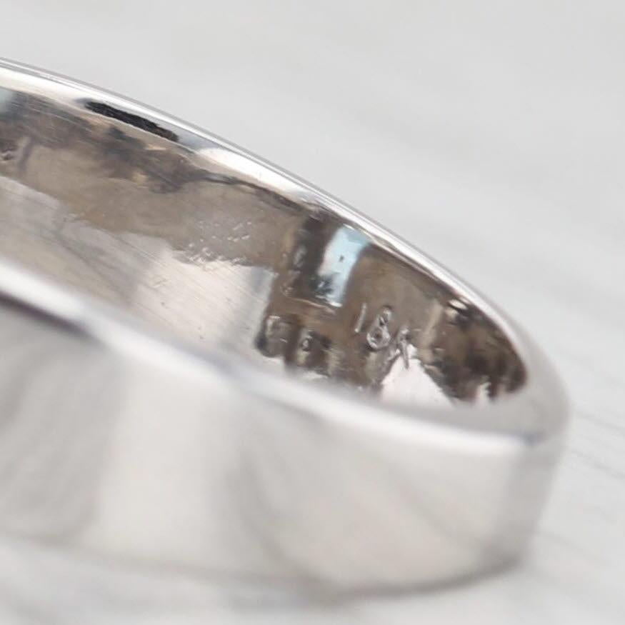 Anello aureola con diamante e acquamarina da 1,30 ct. in oro bianco 18k, misura 5,75 - 6 in vendita 3