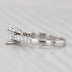 1.30ctw Diamond Engagement Ring Platinum VS1 H GIA Size 6 Cathedral Band