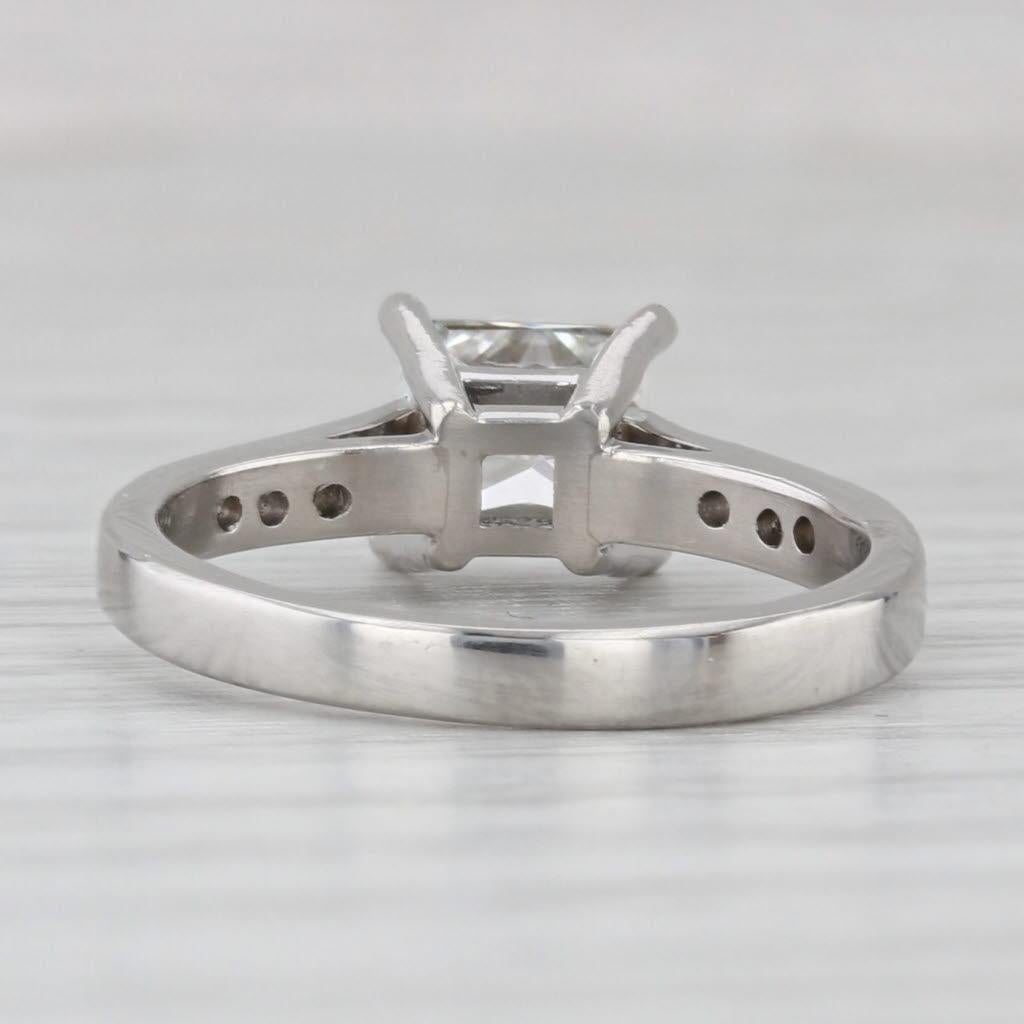 1,30ctw Diamant Verlobungsring Platin VS1 H GIA Größe 6 Kathedrale Band (Brillantschliff) im Angebot