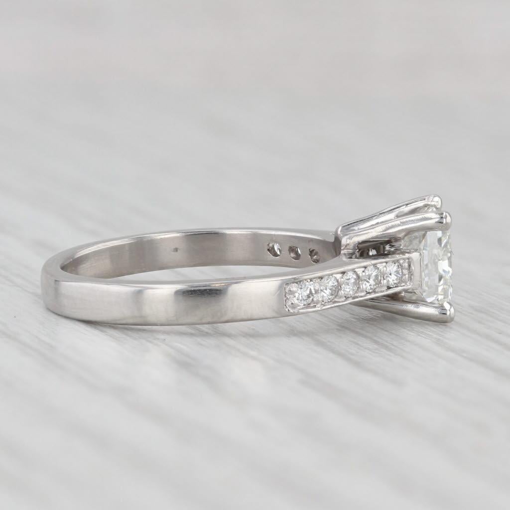 1,30ctw Diamant Verlobungsring Platin VS1 H GIA Größe 6 Kathedrale Band im Zustand „Gut“ im Angebot in McLeansville, NC