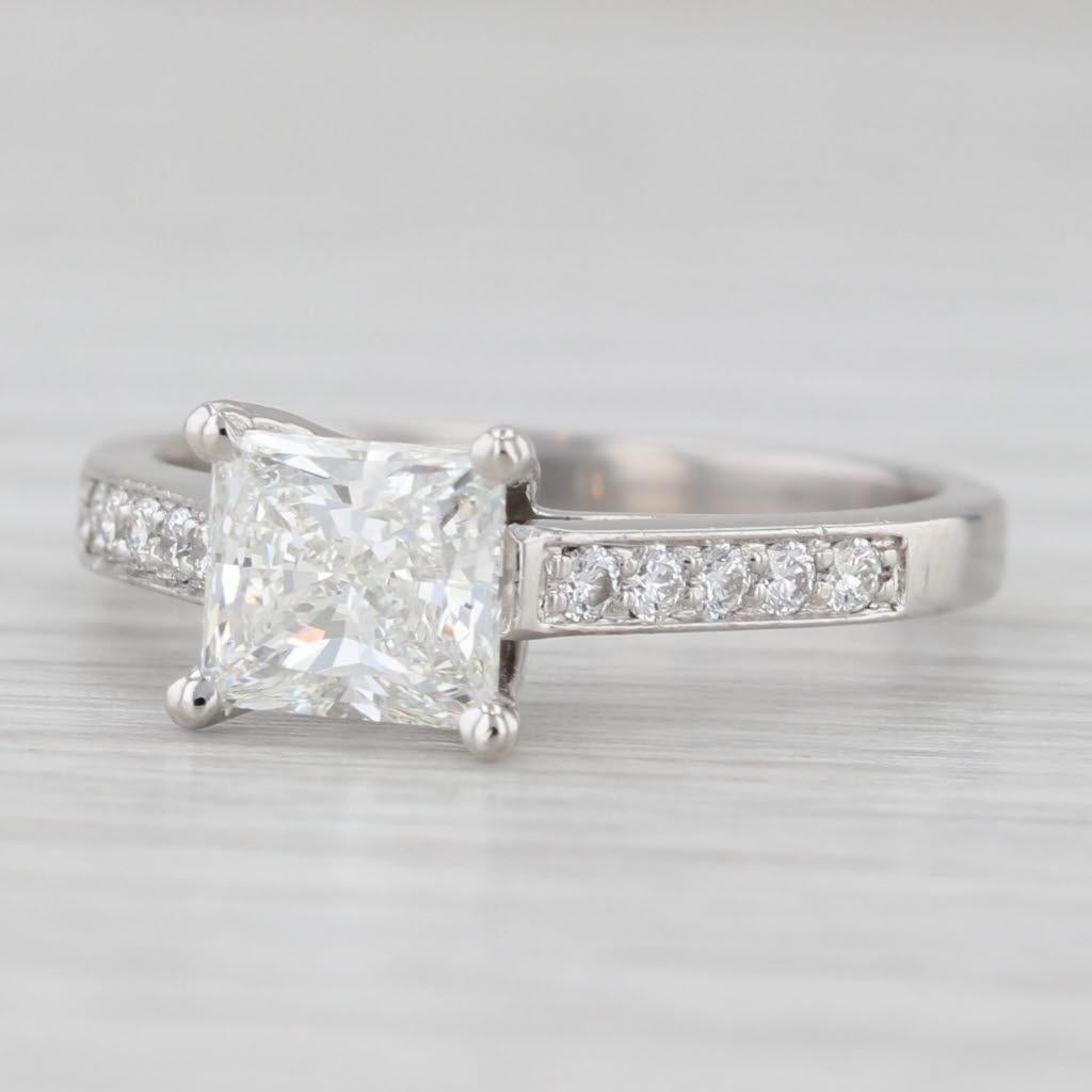 1,30ctw Diamant Verlobungsring Platin VS1 H GIA Größe 6 Kathedrale Band für Damen oder Herren im Angebot