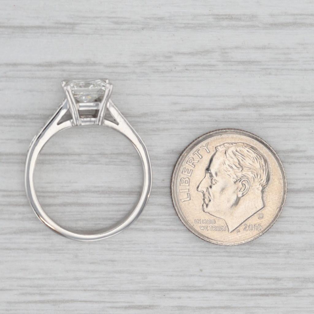 1,30ctw Diamant Verlobungsring Platin VS1 H GIA Größe 6 Kathedrale Band im Angebot 2