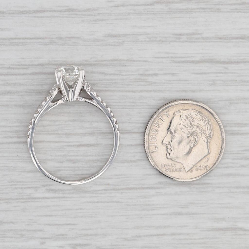 1.30ctw Round Diamond Engagement Ring 14k White Gold GIA Shane Co Size 7 For Sale 2