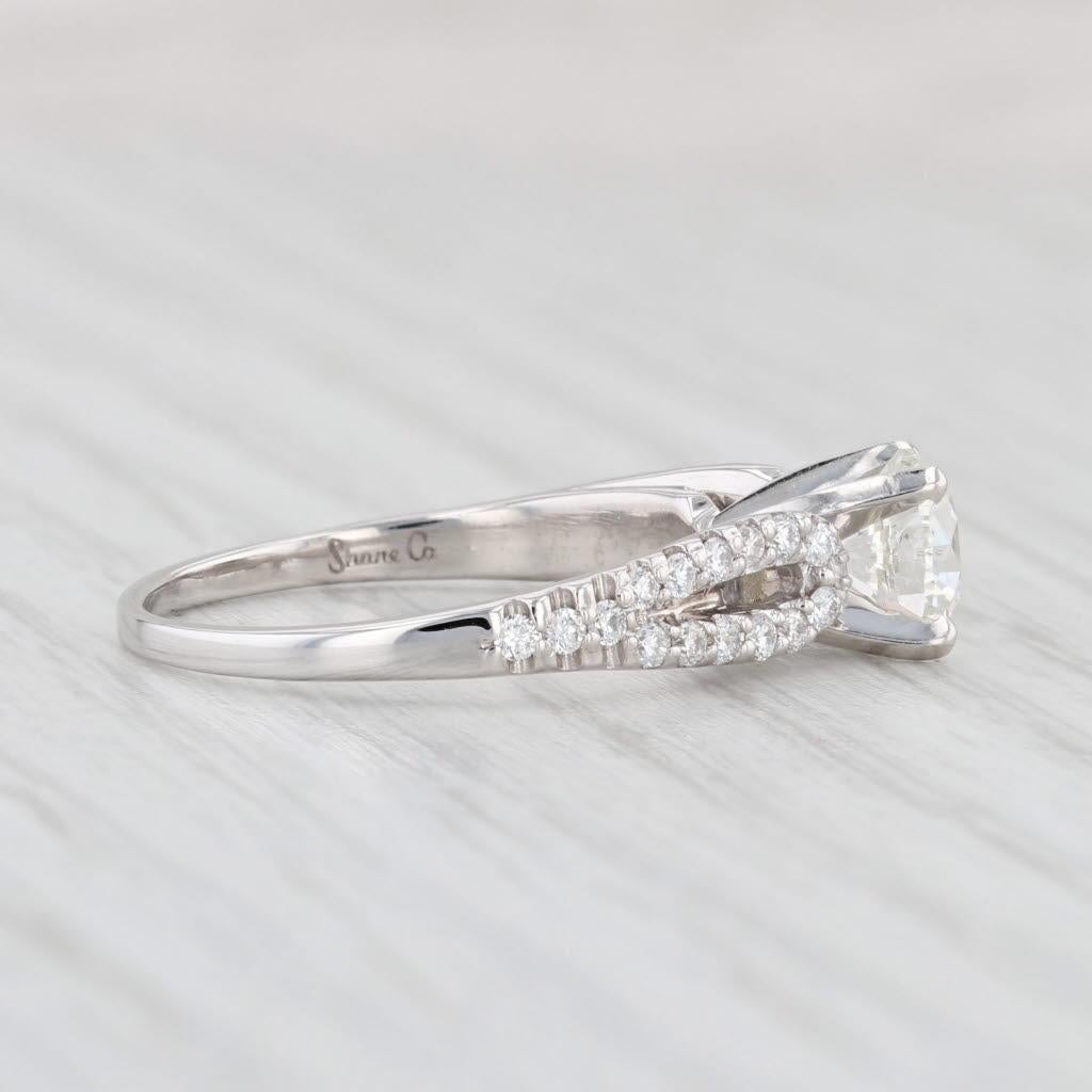 Round Cut 1.30ctw Round Diamond Engagement Ring 14k White Gold GIA Shane Co Size 7 For Sale