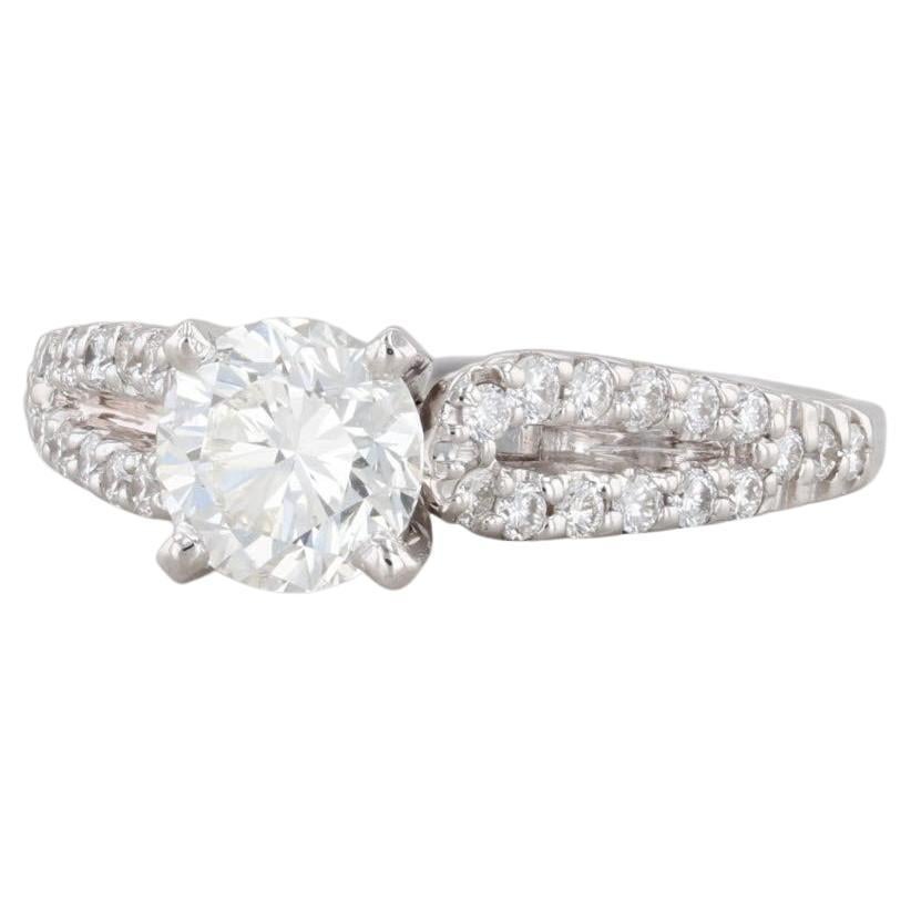 1,30ctw runder Diamant Verlobungsring 14k Weißgold GIA Shane Co Größe 7